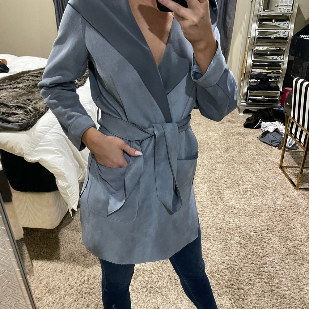 Zara Faux suede wrap coat